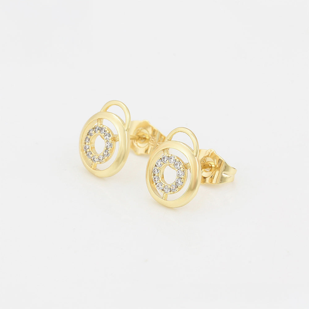 Pozlátené Zliatinové Sada s Bielym Emporia® Krištáľom ( Náušnice+Prívesok ) 5 