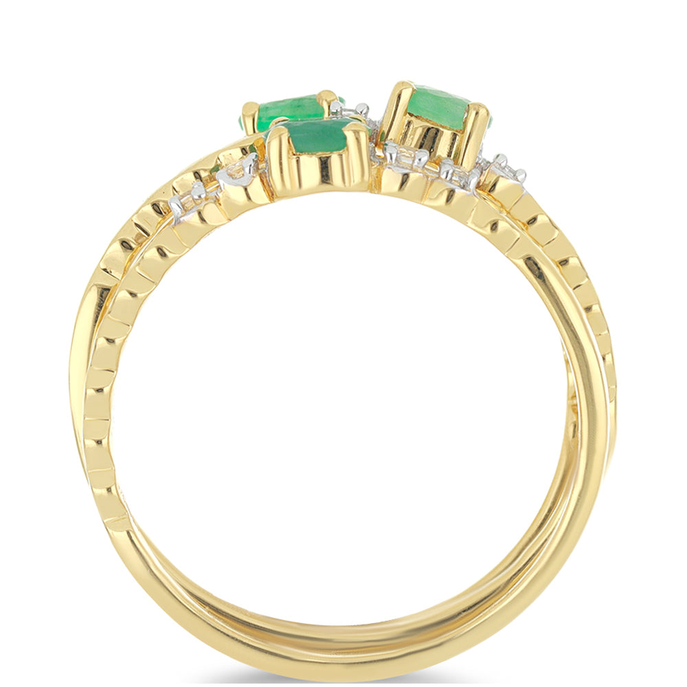 Pozlátené Strieborné Sada s Brazílskym Smaragdom a Bielym Topásom 2 