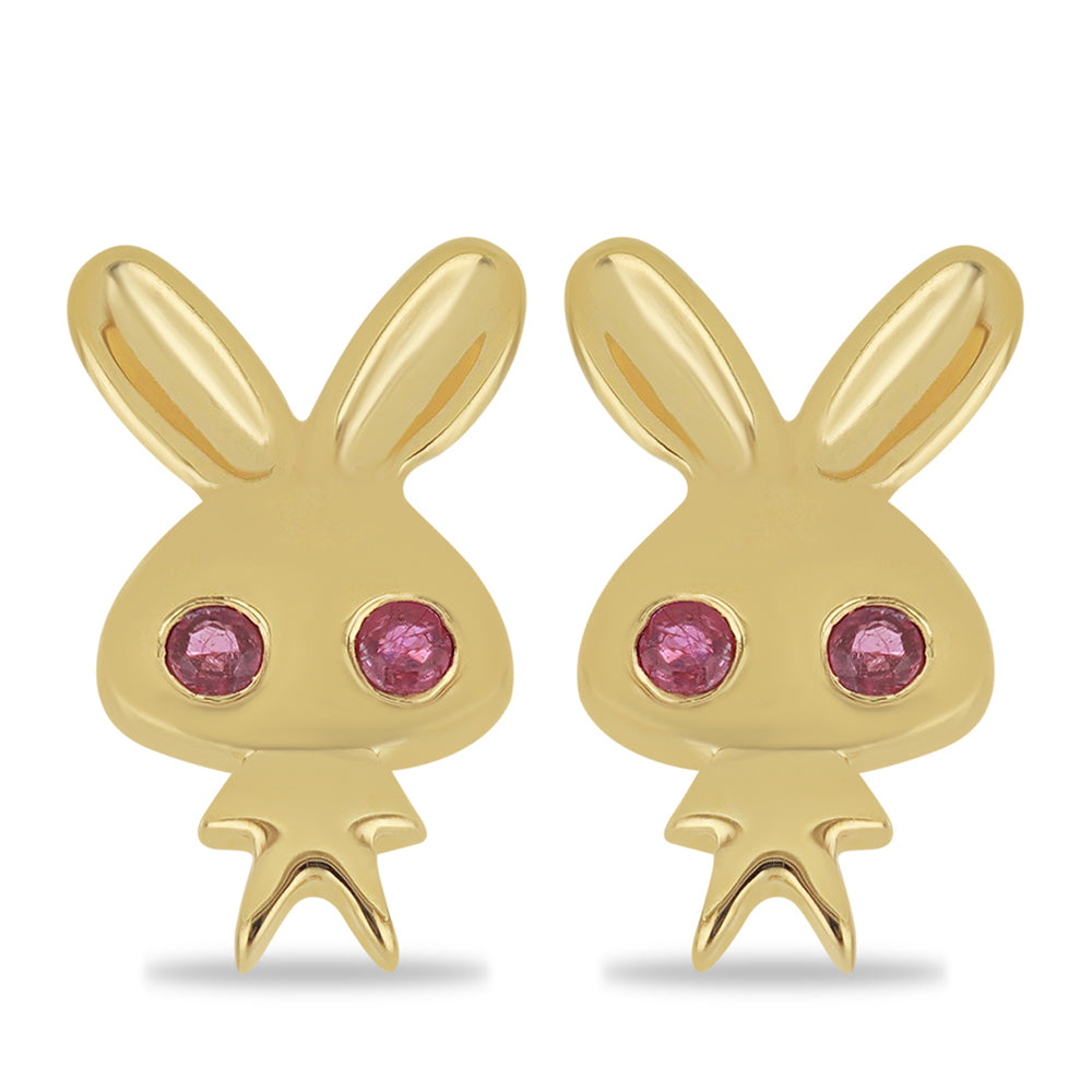 Pozlátené Strieborné Náušnice s Madagaskarským Rubínom 1 