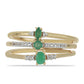 Pozlátené Strieborné Sada s Brazílskym Smaragdom a Bielym Topásom ( Prsteň )