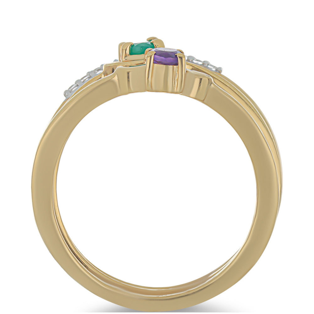 Pozlátené Strieborné Sada s so Zeleným Achátom a Marockým Ametystom 2 