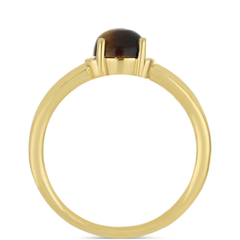 Pozlátený Strieborný Prsteň s Tigrím Okom 2 