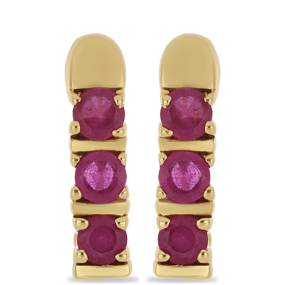 Pozlátené Strieborné Náušnice s Madagaskarským Rubínom 1 