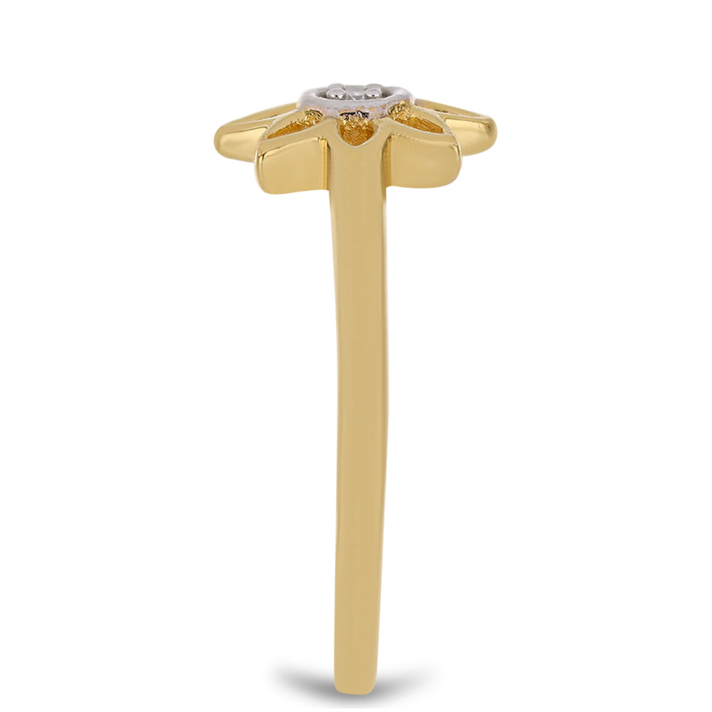 Pozlátený Strieborný Prsteň s Bielym Diamantom 4 