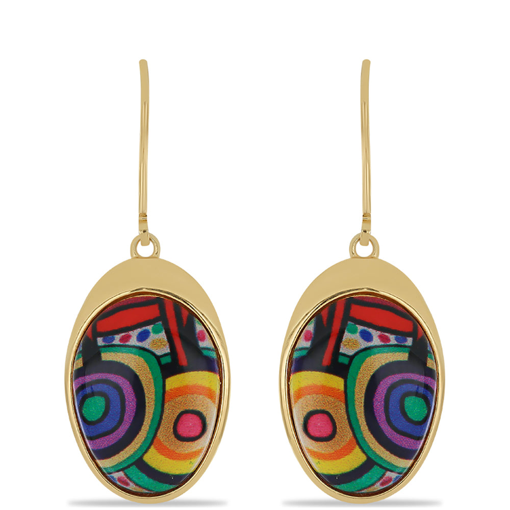 Pozlátené Strieborné Náušnice s so Smaltom