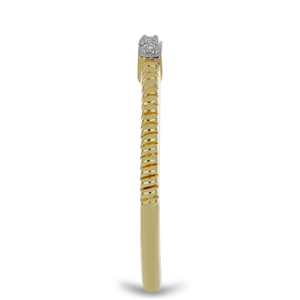Pozlátený Strieborný Prsteň s Bielym Diamantom 4 
