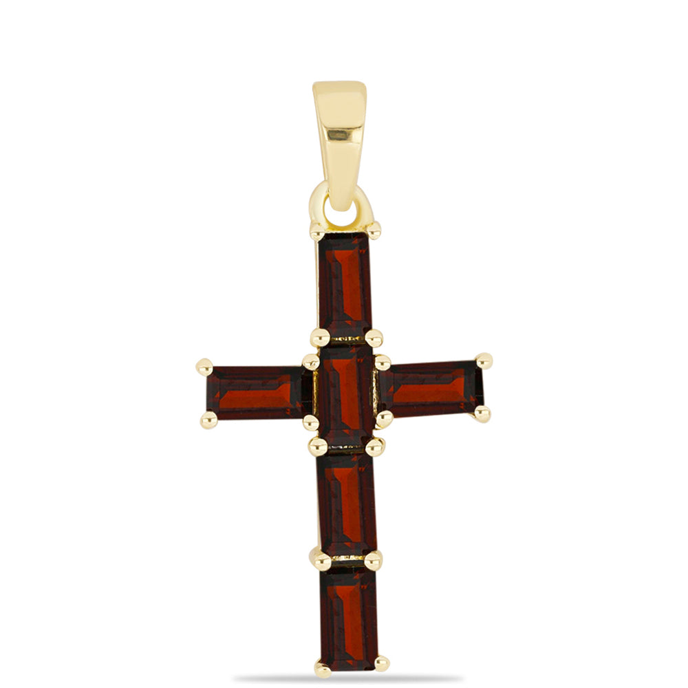 Kríž Pozlátený Strieborný Prívesok s Bartonským Granátom 1 