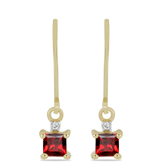 Pozlátené Strieborné Náušnice s Bartonským Granátom a Bielym Topásom