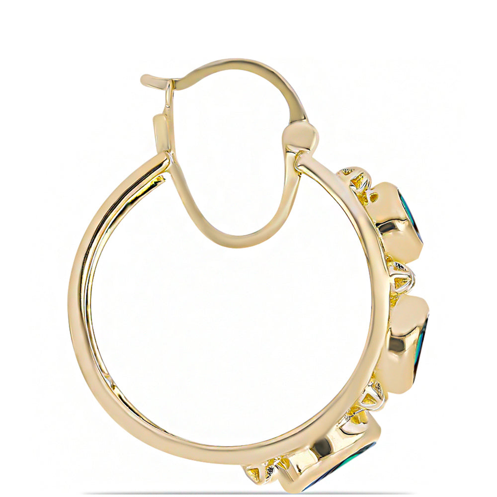 Pozlátené Strieborné Náušnice s Čiernou Perleťou