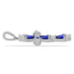 Kríž Strieborný Prívesok s Austrálskym Modrým Zafírom a Bielym Topásom