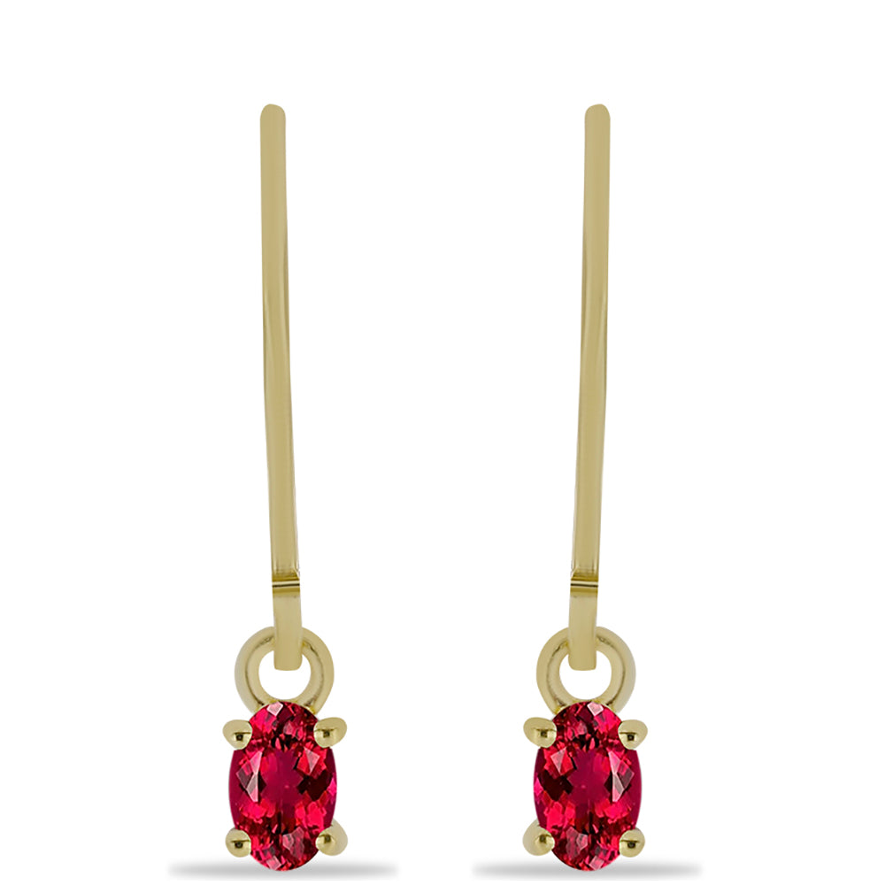 Pozlátené Strieborné Náušnice s Rubellitom z Cruzeira 1 