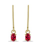 Pozlátené Strieborné Náušnice s Rubellitom z Cruzeira