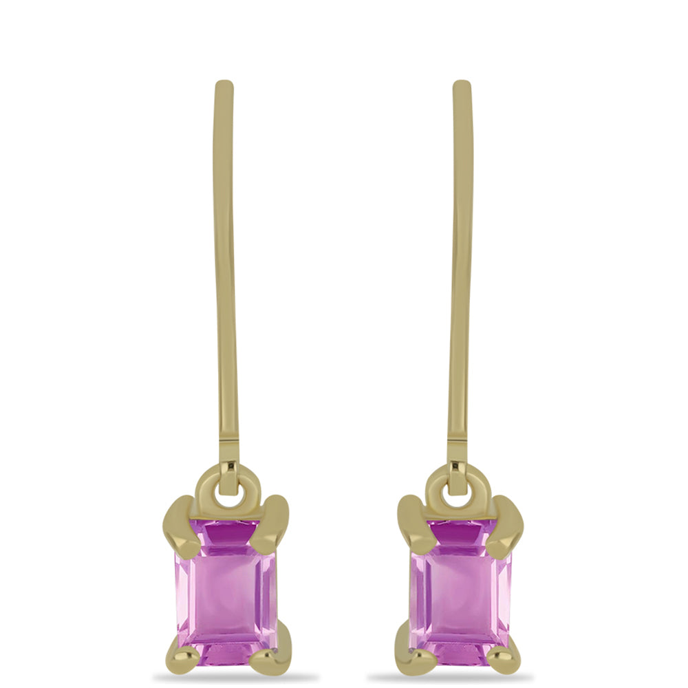 Pozlátené Strieborné Náušnice s Ružový fluorit 1 