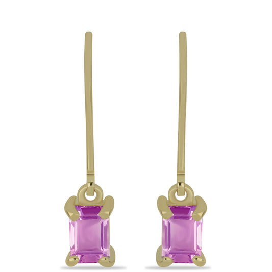 Pozlátené Strieborné Náušnice s Ružový fluorit