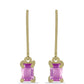 Pozlátené Strieborné Náušnice s Ružový fluorit