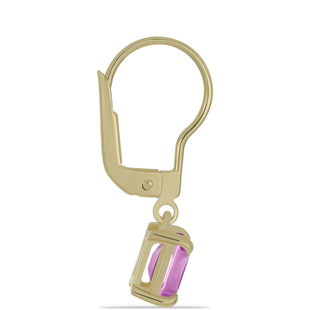 Pozlátené Strieborné Náušnice s Ružový fluorit 2 