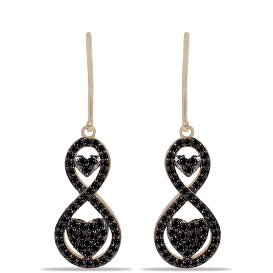 Pozlátené Strieborné Náušnice s Čiernym Turmalínom z Pelmadulla