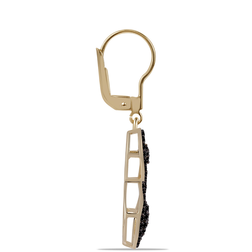 Pozlátené Strieborné Náušnice s Čiernym Turmalínom z Pelmadulla 2 