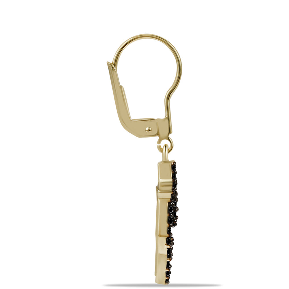 Pozlátené Strieborné Náušnice s Čiernym Turmalínom z Pelmadulla 2 