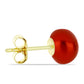 Pozlátené Strieborné Náušnice s Červená sladkovodná perlou
