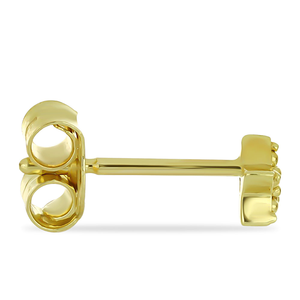 Pozlátené Strieborné Náušnice s Champagne Diamantom 2 