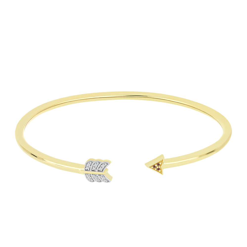 Pozlátený Strieborný Náramok s Champagne Diamantom a Bielym Diamantom 3 