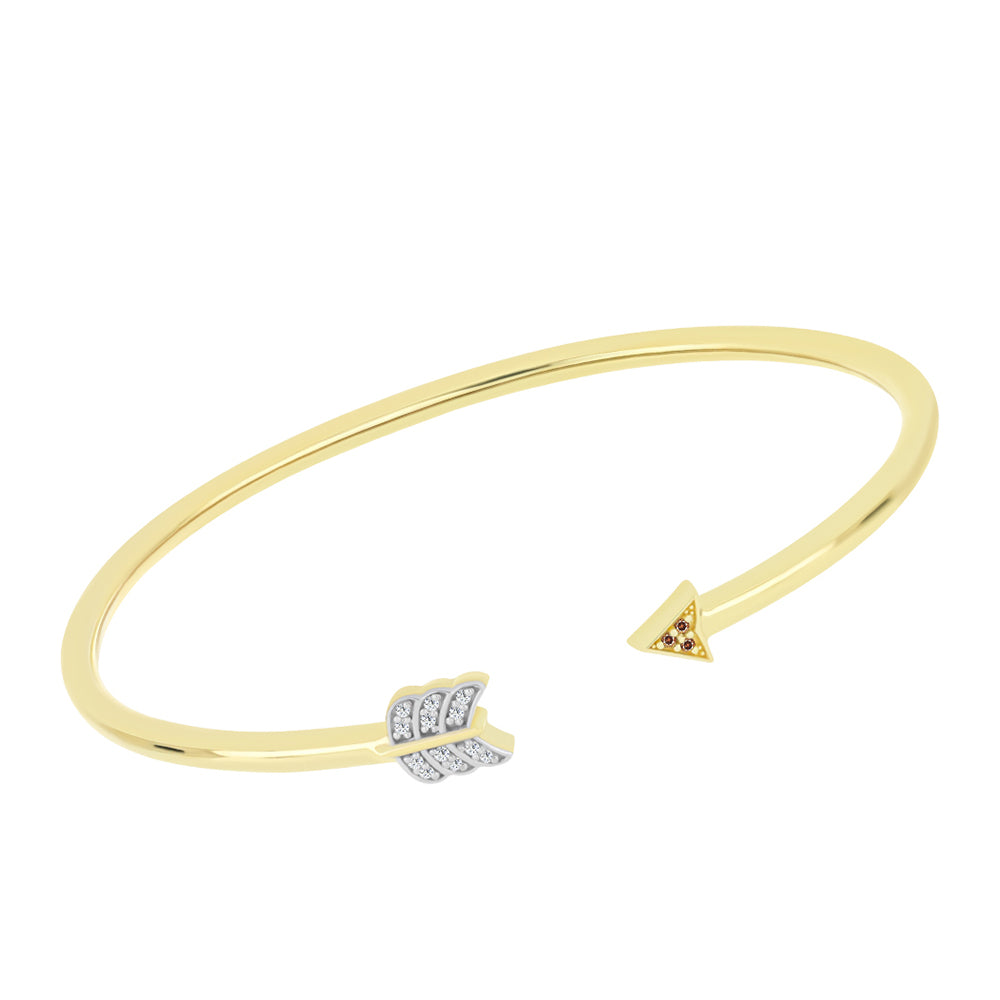 Pozlátený Strieborný Náramok s Champagne Diamantom a Bielym Diamantom 4 