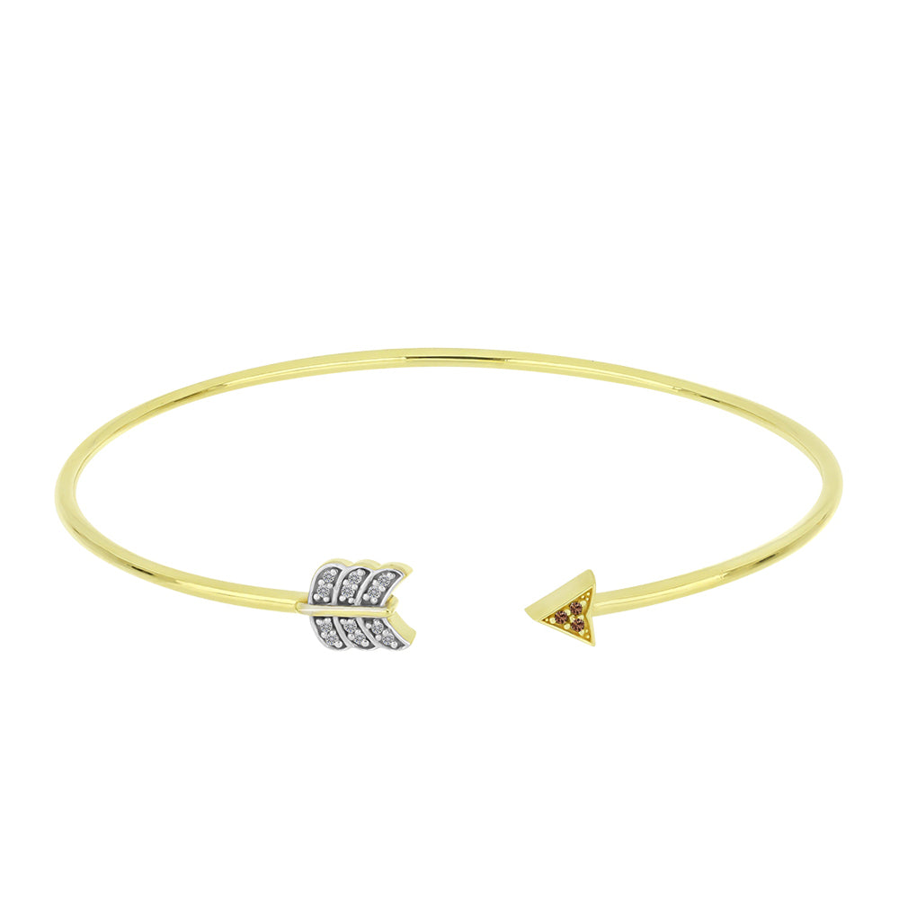 Pozlátený Strieborný Náramok s Champagne Diamantom a Bielym Diamantom 1 