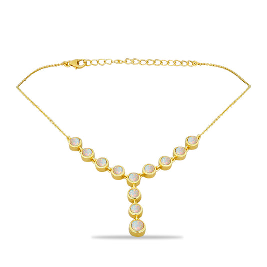 Pozlátený Strieborný Náhrdelník s Welo opálom