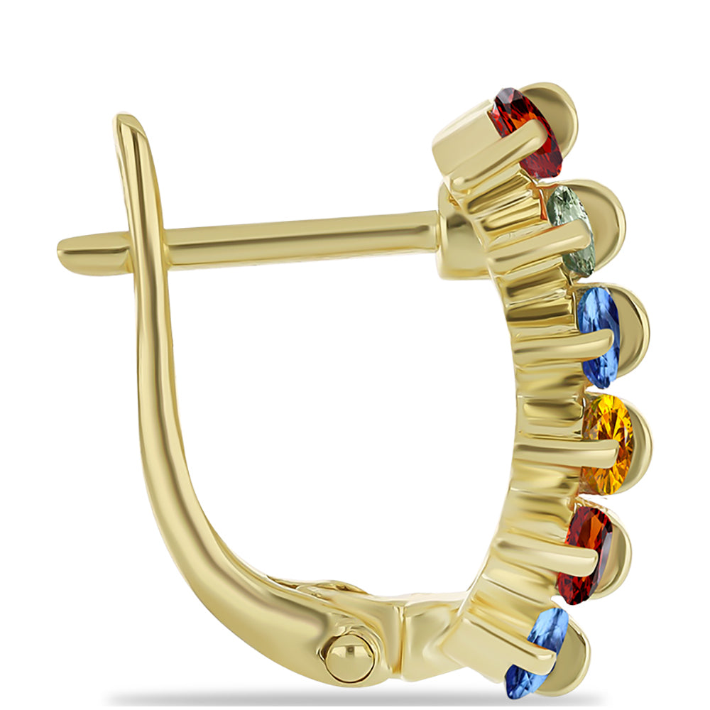 Pozlátené Strieborné Náušnice s Dúhovým Zafírom 2 