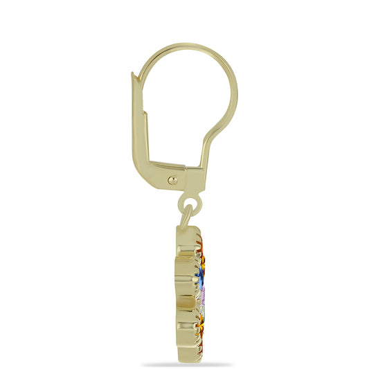 Pozlátené Strieborné Náušnice s Dúhovým Zafírom