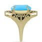 Pozlátený Strieborný Prsteň s Aqua Chalcedonom