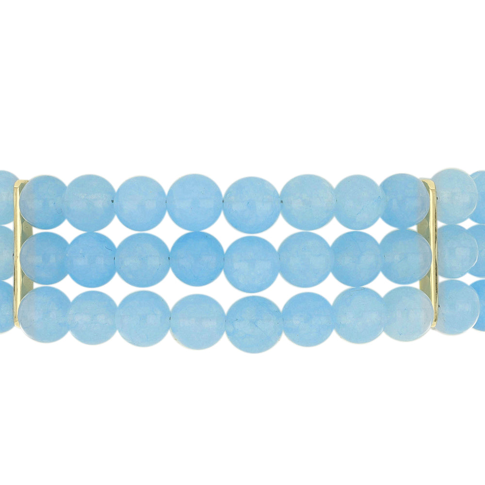 Pozlátený Strieborný Náramok s Aqua Chalcedonom 2 
