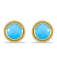 Pozlátené Strieborné Náušnice s Aqua Chalcedonom