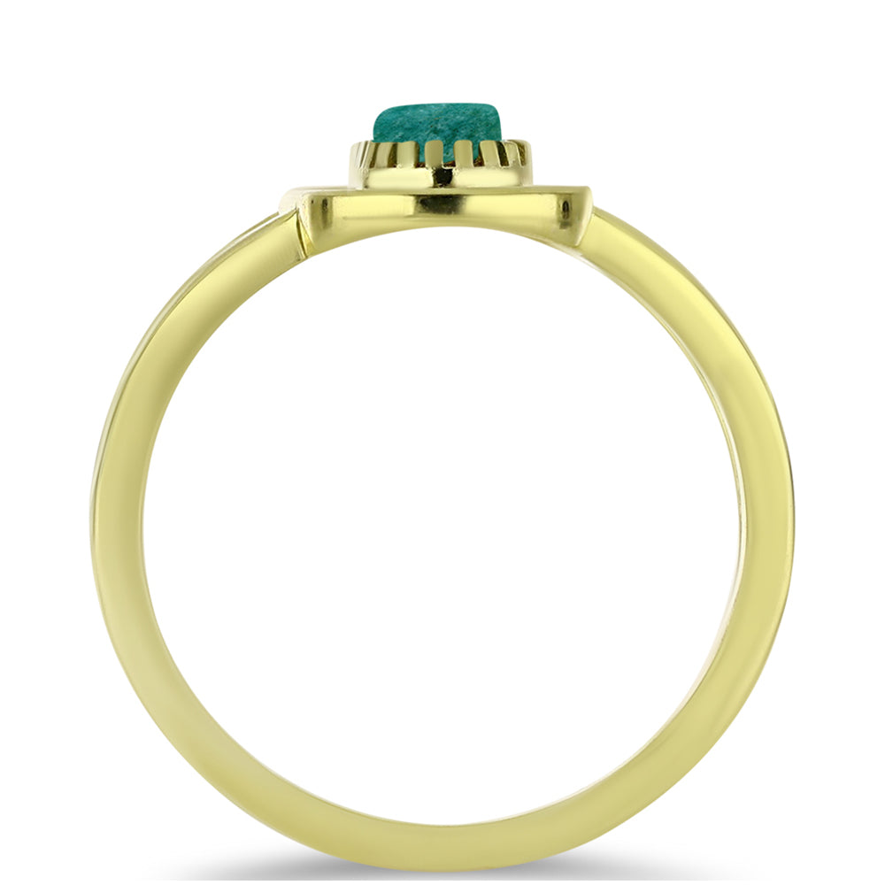 Pozlátený Strieborný Prsteň s Amazonitom 2 