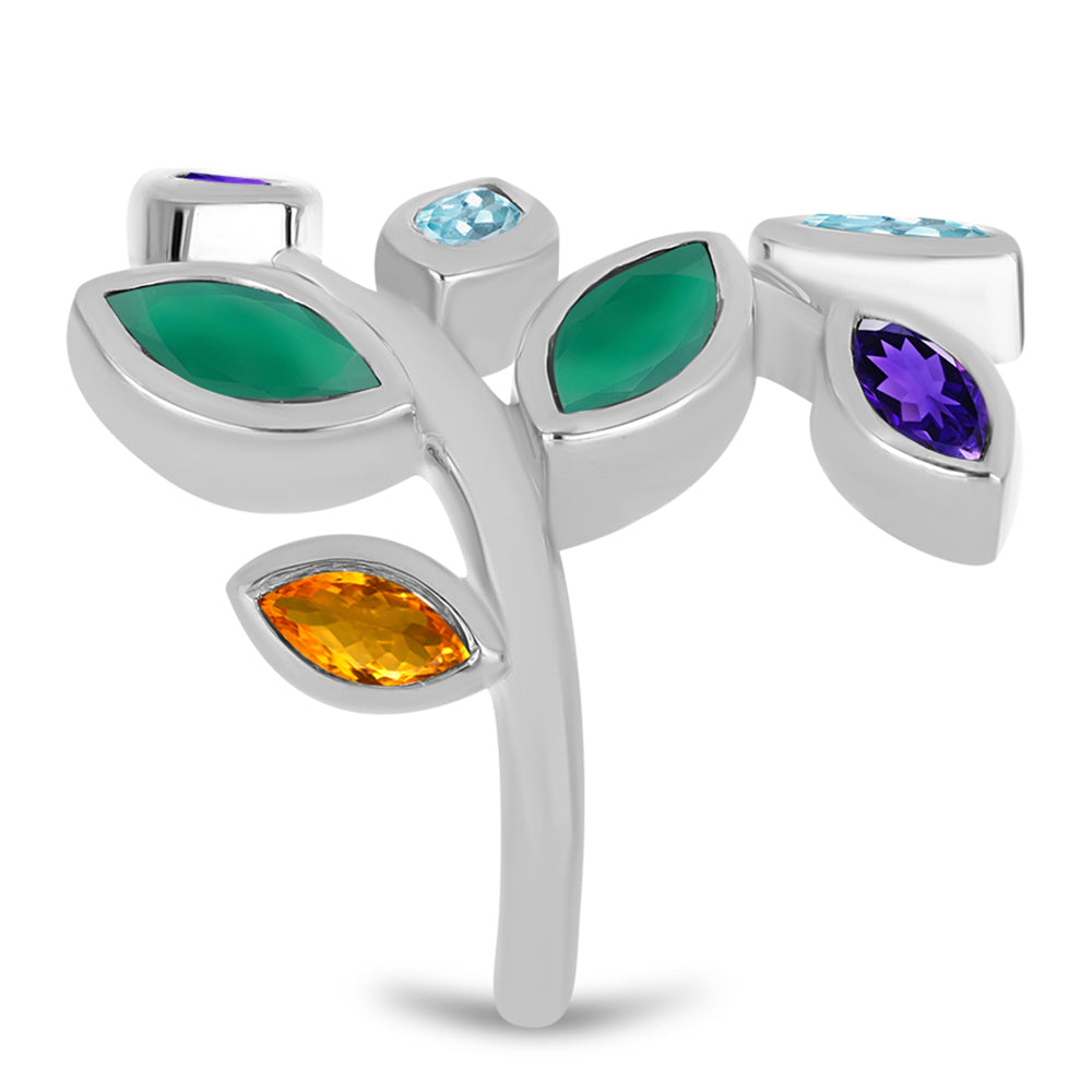 Strieborný Prsteň s Marockým Ametystom a so Zeleným Achátom 4 