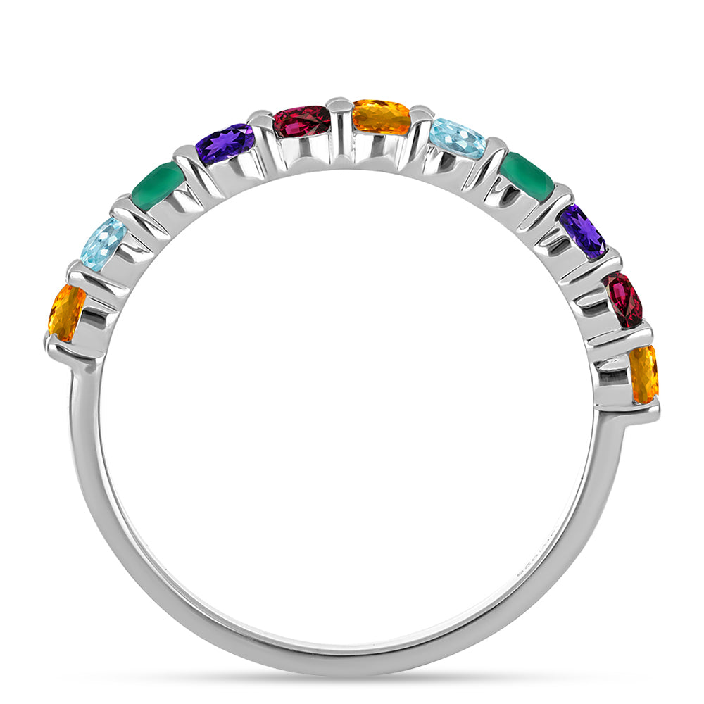 Strieborný Prsteň s Marockým Ametystom a so Zeleným Achátom 3 