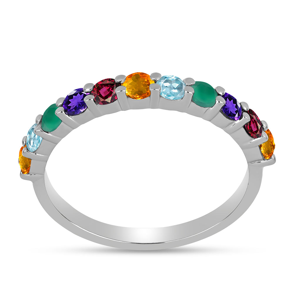 Strieborný Prsteň s Marockým Ametystom a so Zeleným Achátom 1 