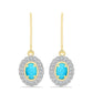 Pozlátené Strieborné Náušnice s so Sleeping Beauty Tyrkysom a Bielym Topásom