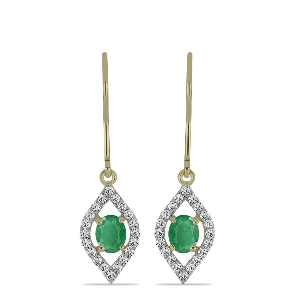 Pozlátené Strieborné Náušnice s Brazílskym Smaragdom a Bielym Topásom 1 