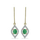Pozlátené Strieborné Náušnice s Brazílskym Smaragdom a Bielym Topásom
