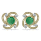 Pozlátené Strieborné Náušnice s Brazílskym Smaragdom a Bielym Topásom