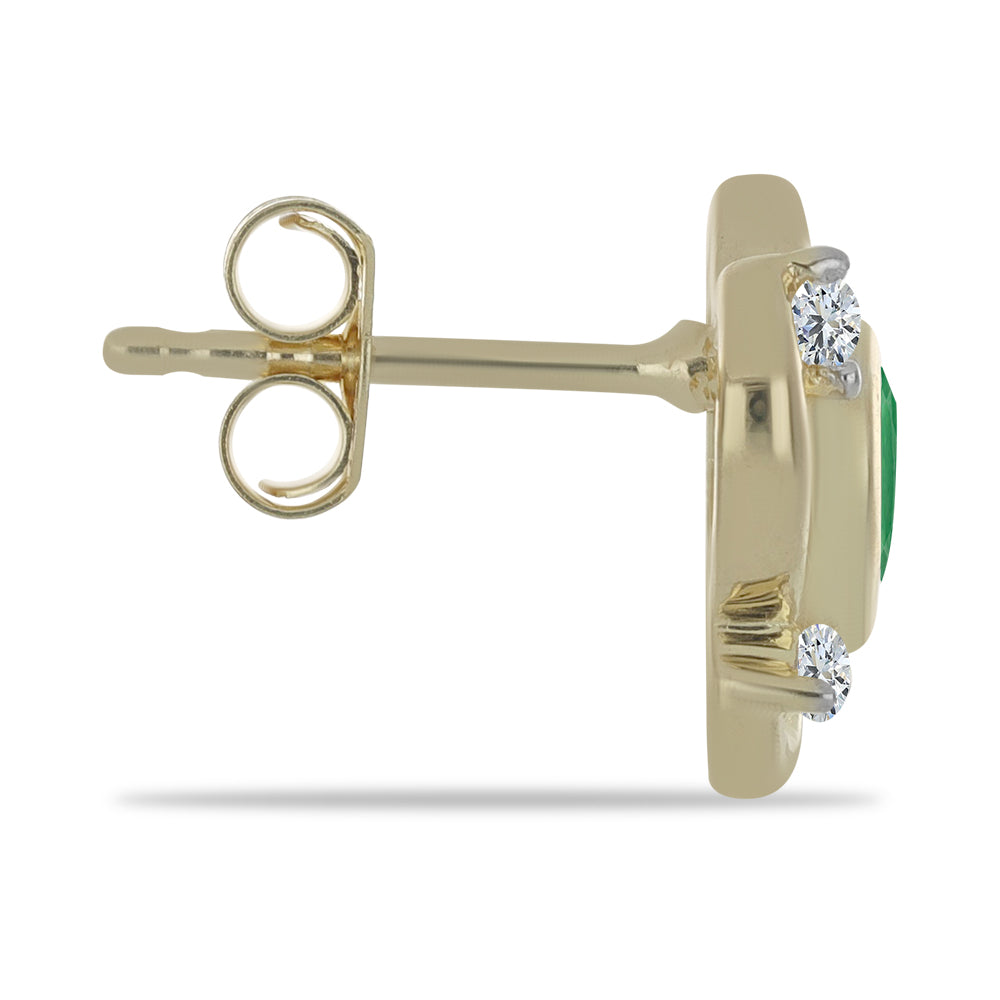 Pozlátené Strieborné Náušnice s Brazílskym Smaragdom a Bielym Topásom 2 