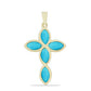 Kríž Pozlátený Strieborný Prívesok s so Sleeping Beauty Tyrkysom