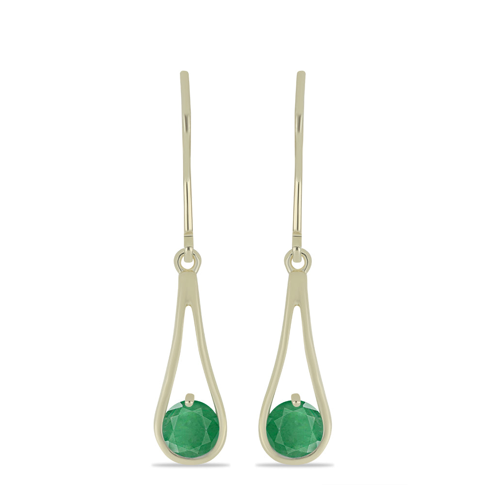 Pozlátené Strieborné Náušnice s Brazílskym Smaragdom