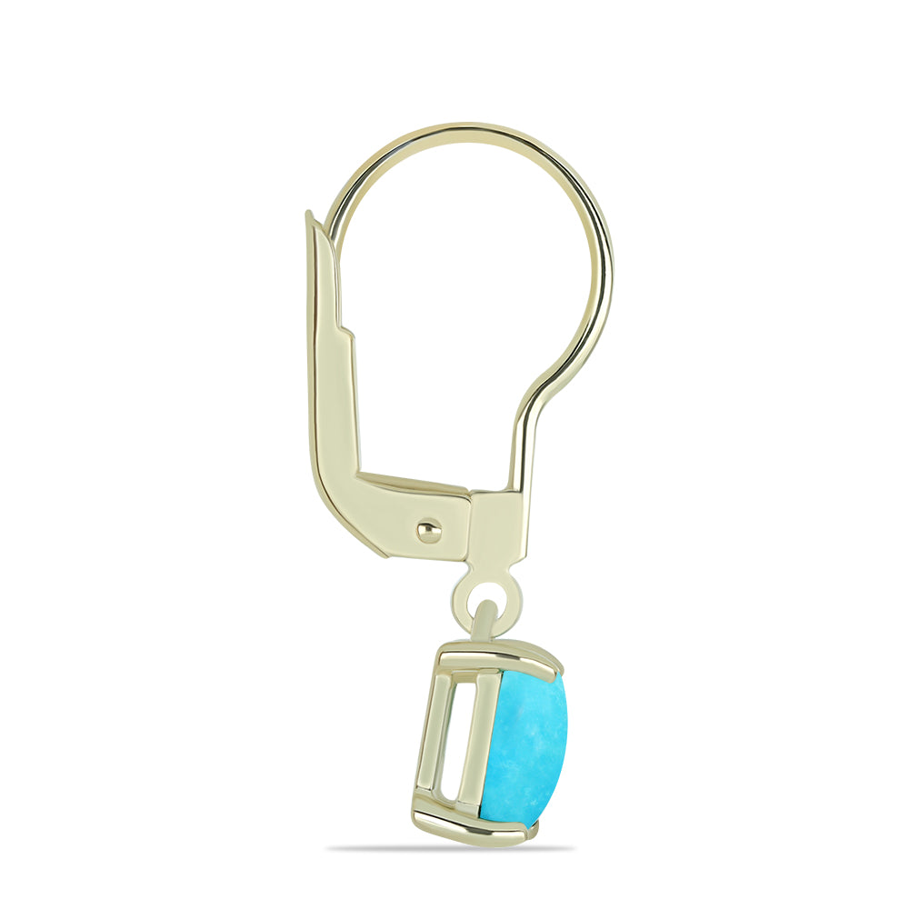 Pozlátené Strieborné Náušnice s so Sleeping Beauty Tyrkysom 2 