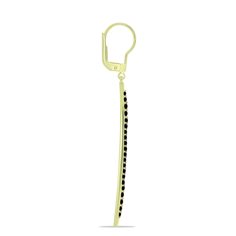 Pozlátené Strieborné Náušnice s Čiernym Spinelom 2 