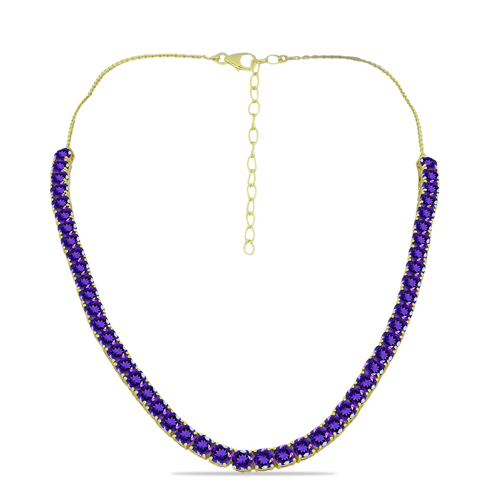 Pozlátený Strieborný Náhrdelník s Marockým Ametystom 1 