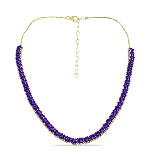 Pozlátený Strieborný Náhrdelník s Marockým Ametystom