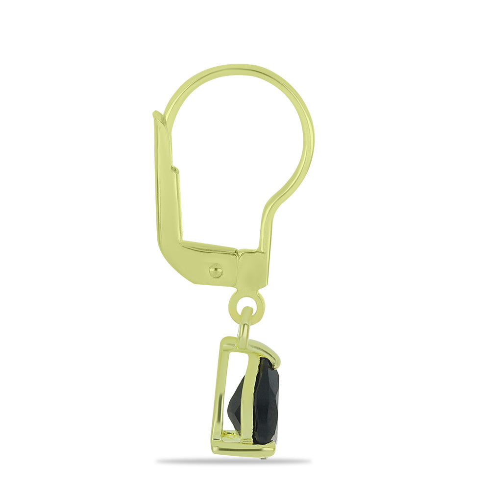 Pozlátené Strieborné Náušnice s Čiernym Spinelom 2 